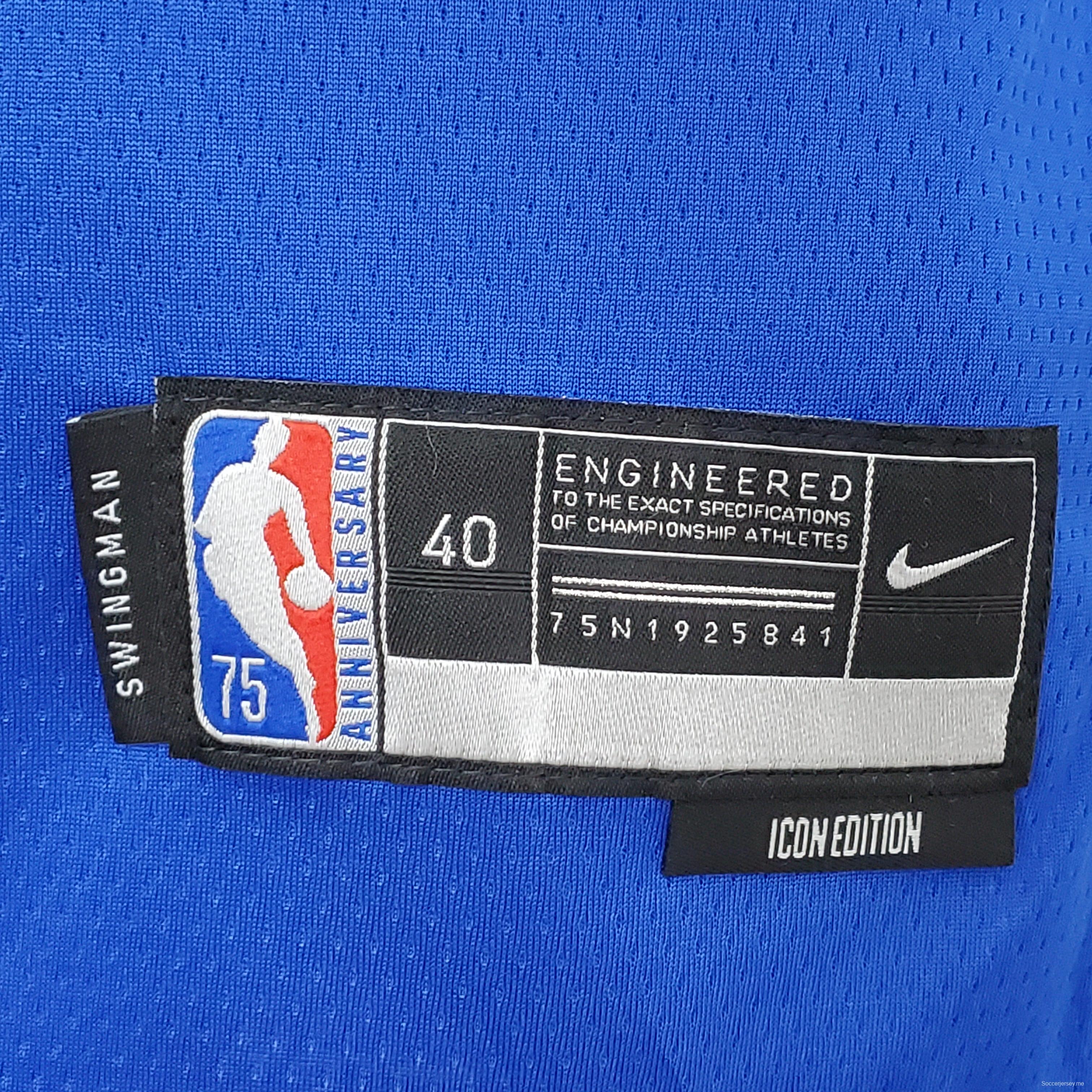 75th Anniversary Philadelphia 76ers EMBIID#21 Blue NBA Jersey