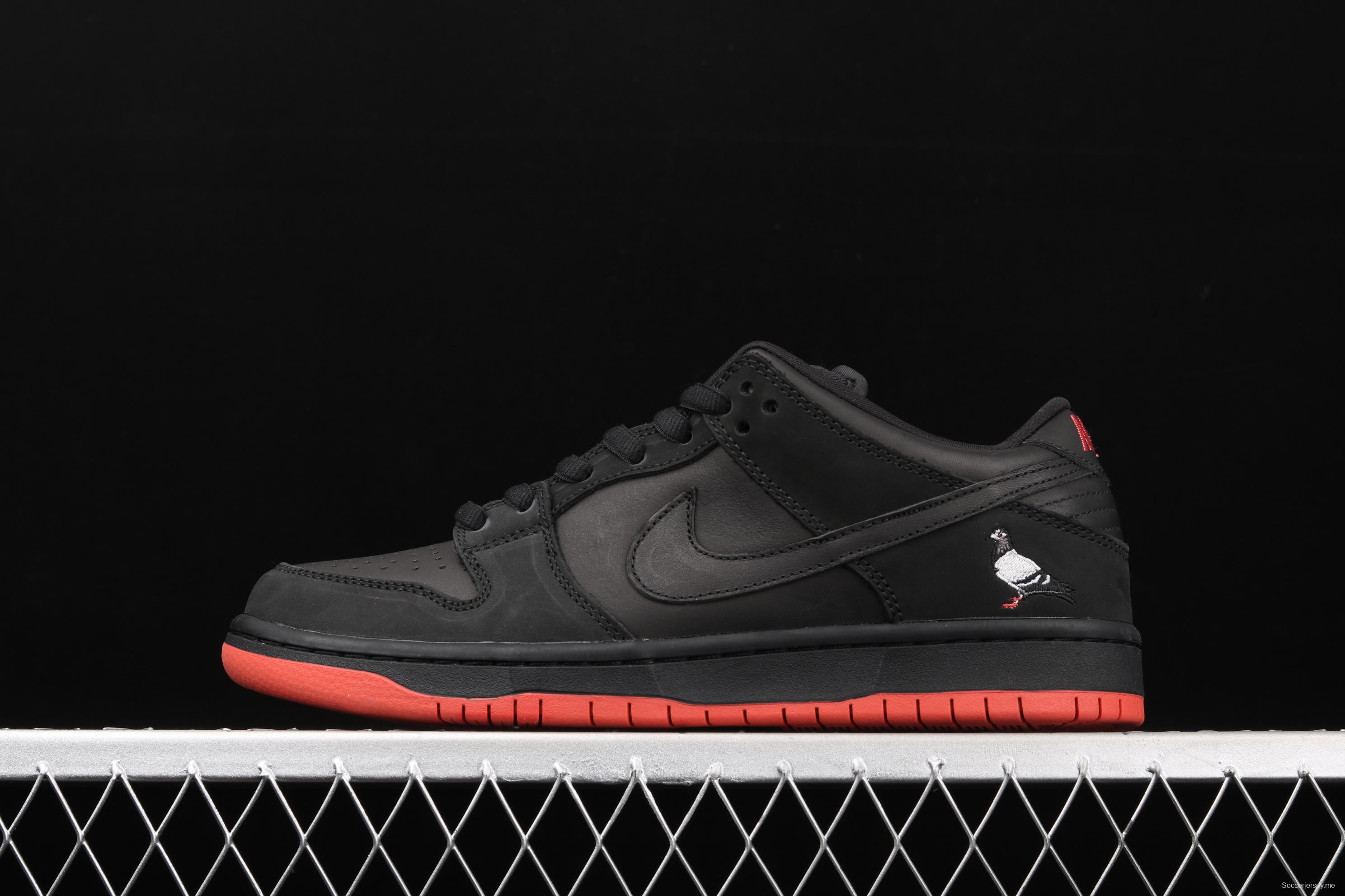 Black Pigeon x NIKE SB DUNK low Trd QS black pigeon retro low-side leisure sports skateboard shoes 883232-008