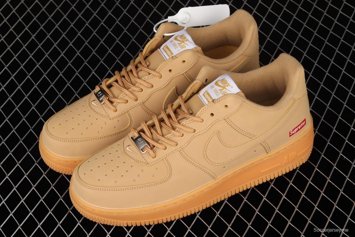 Supreme x NIKE Air Force 1 Low AF1 co-branded wheat color low-top casual board shoes DN1555-200