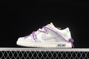 OFF-White x NIKE DUNK Low OW gray SB buckle rebound fashion casual board shoes DM1602-107