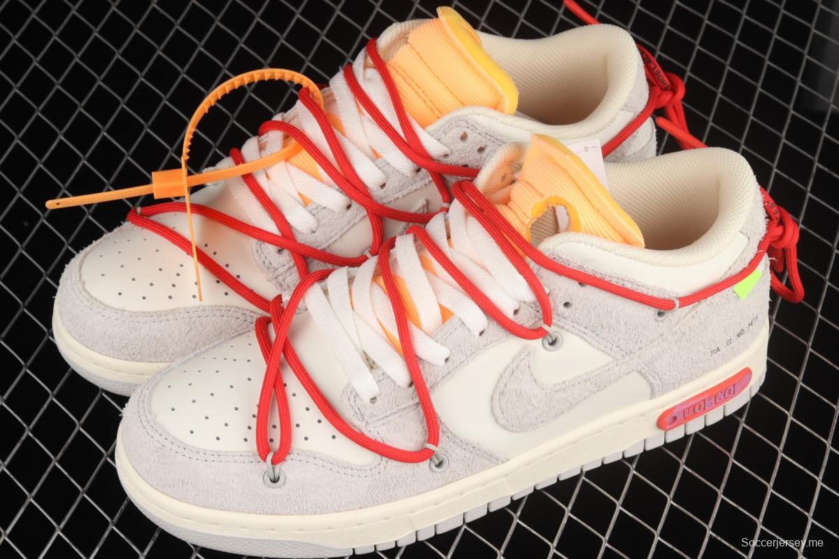 OFF-White x NIKE DUNK Low OW suede SB buckle rebound fashion casual board shoes DJ0950-103