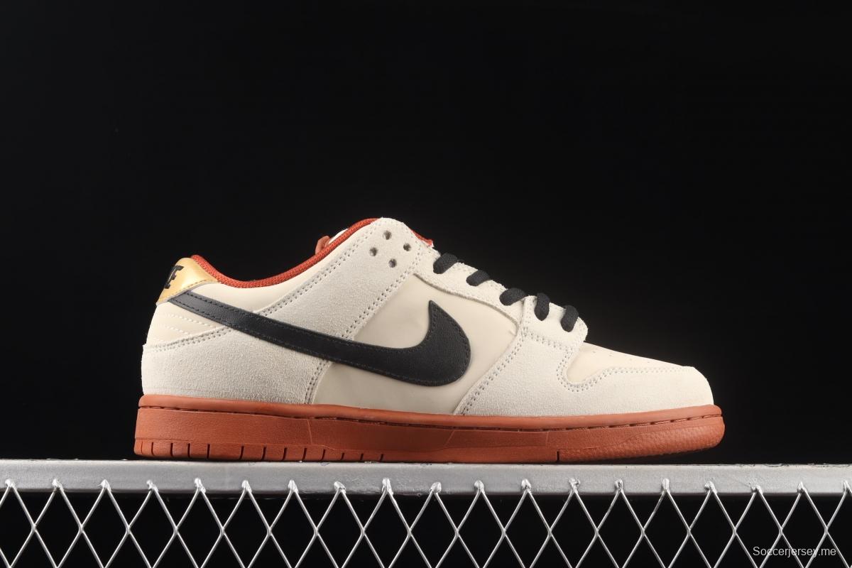 NIKE SB DUNK Low Pro Muslin small fortune cat rice white retro low-side leisure sports skateboard shoes BQ6817-100