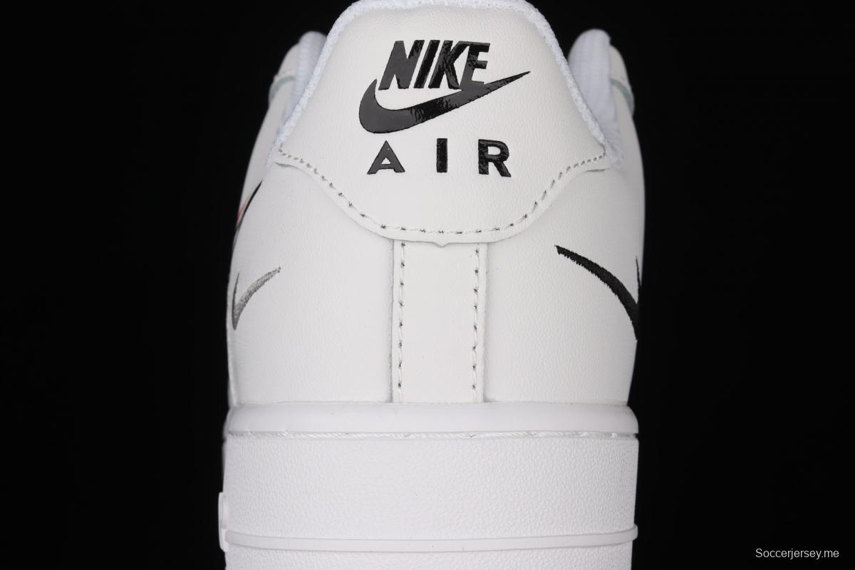 NIKE Air Force 1 Low Multi Swoosh all-white colorful low-top casual board shoes DM9096-100