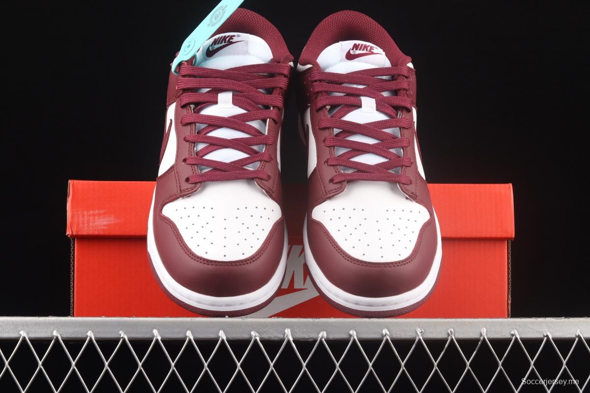 NIKE SB DUNK Low Prm wine red and white color SB buckle rebound fashion leisure board shoes DD1503-108