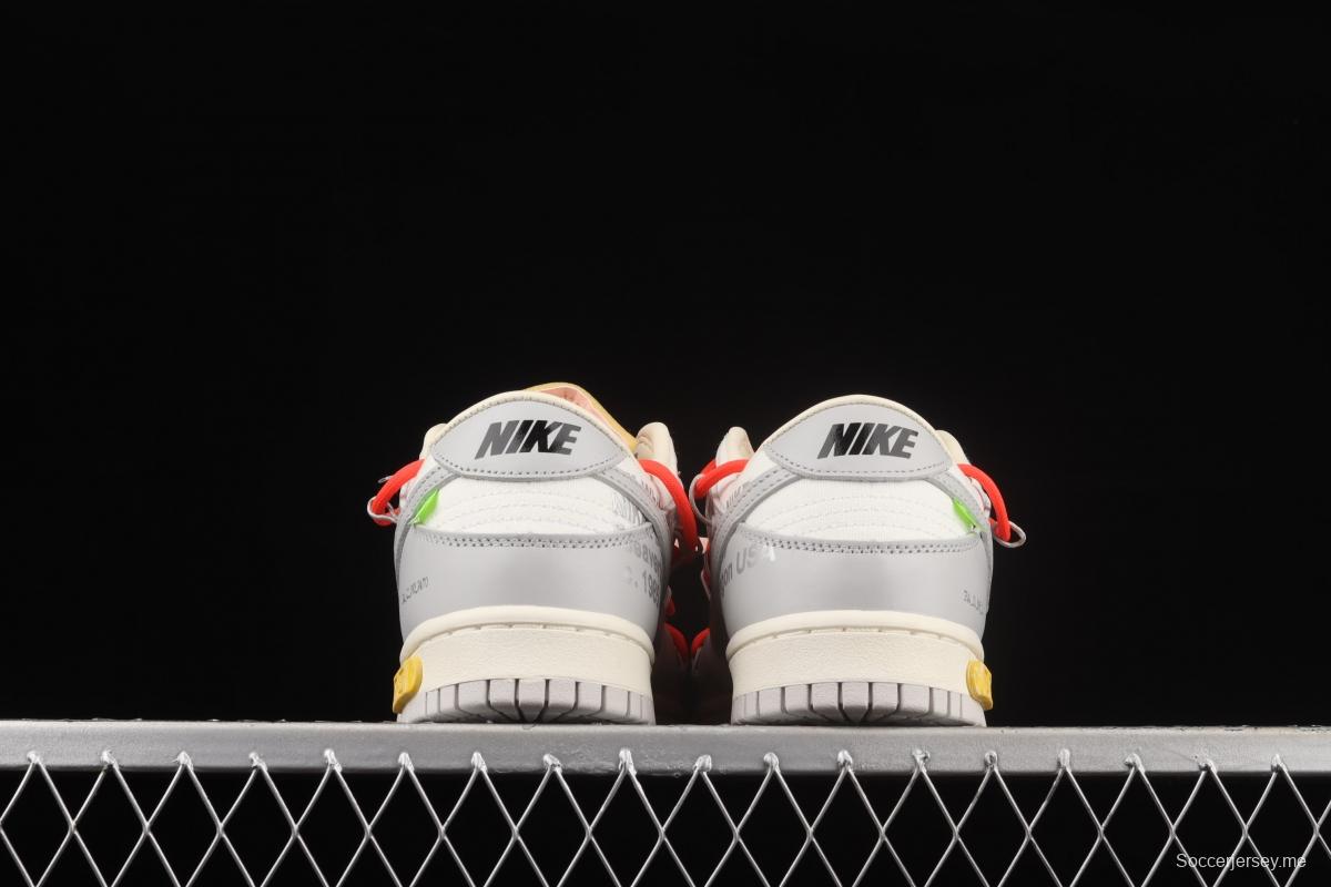 OFF-White x NIKE DUNK Low OW grey leisure sports skateboard shoes DM1602-110,