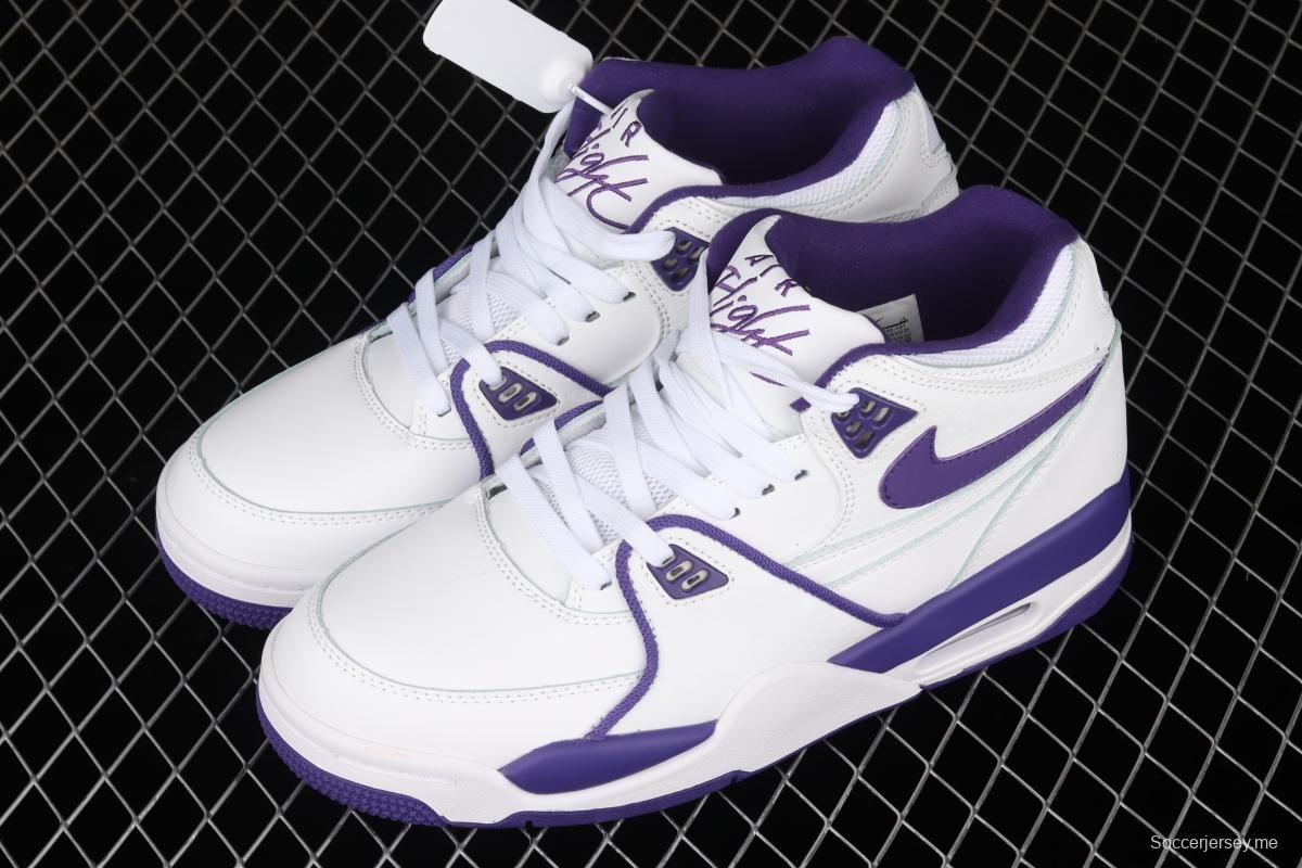 NIKE Air Flight 89 White and Purple Air cushion Basketball shoes CN0050-101