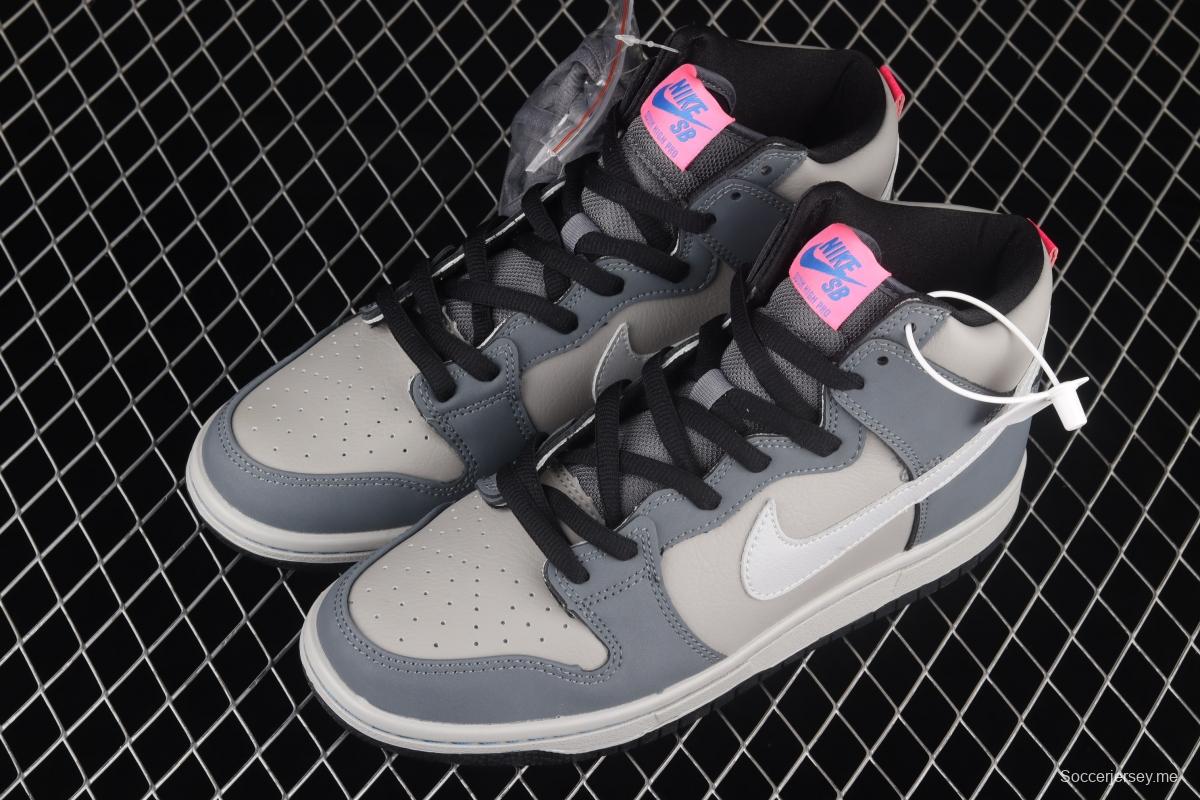 NIKE SB DUNK High Pro Medium Grey lime SB rebound fashion casual board shoes DJ9800-001