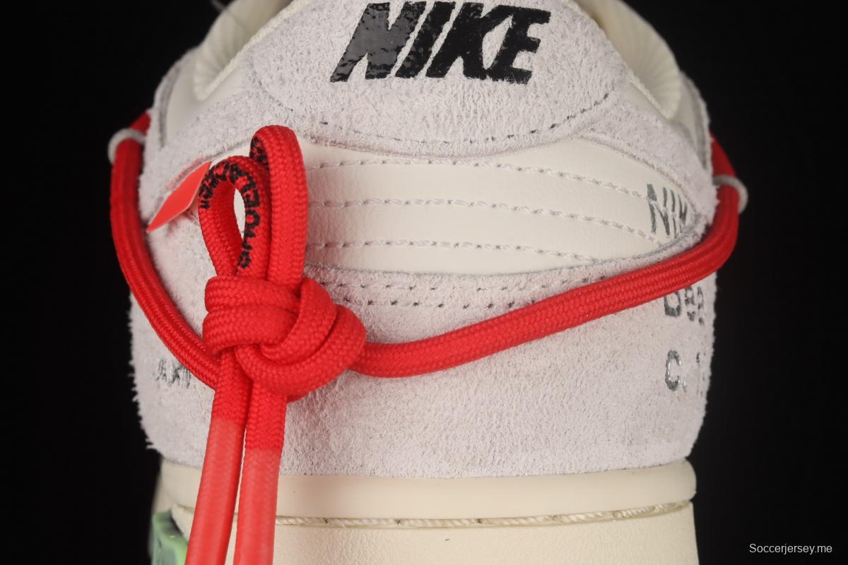 OFF-White x NIKE DUNK Low OW white gray leisure sports skateboard shoes DJ0950-118