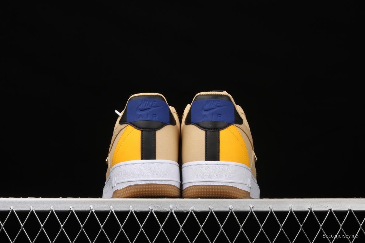 NIKE Air Force 1 Low NBA yellow and white raw rubber low-side leisure sports board shoes CT2298-200