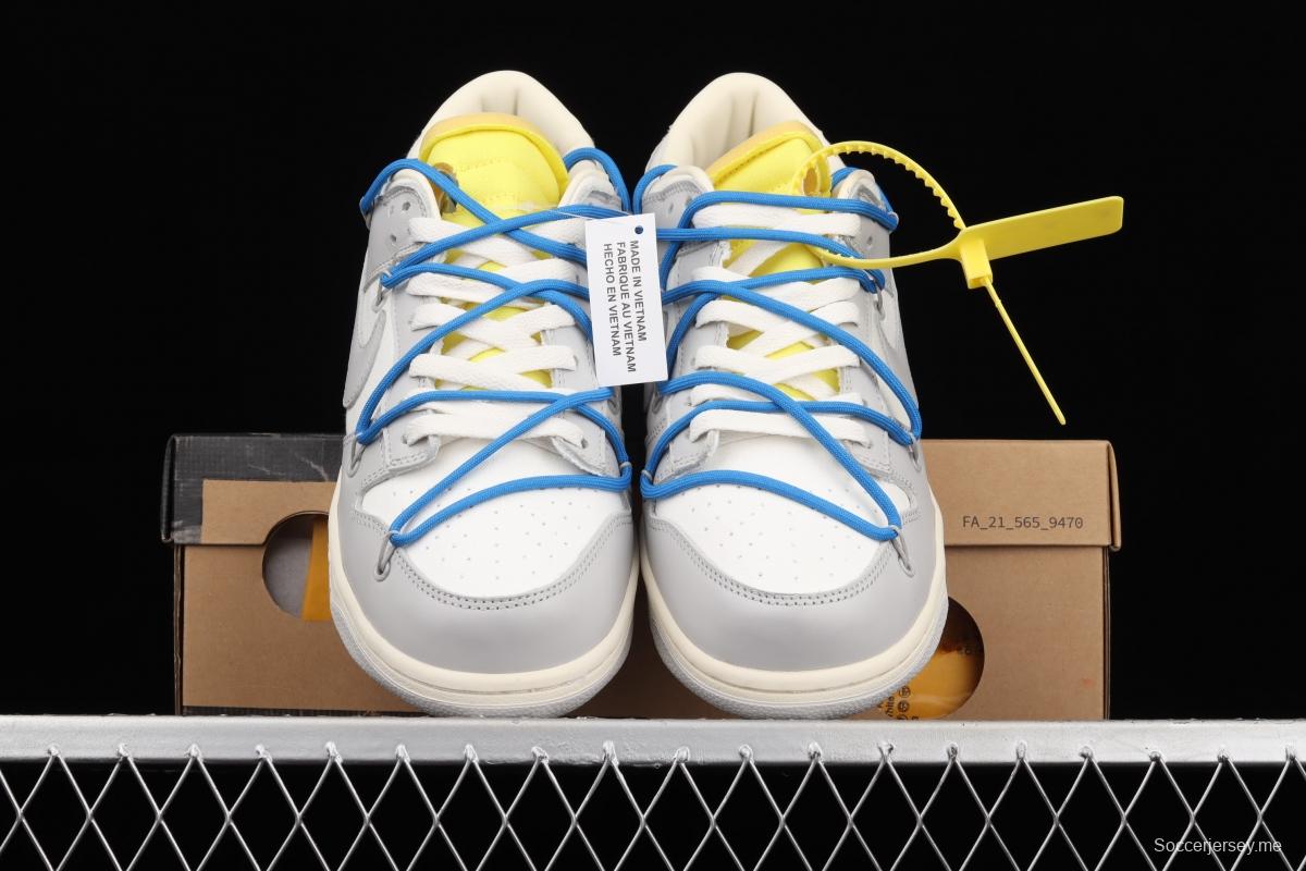 OFF-White x NIKE DUNK Low 04 of 50 OW white gray leisure sports skateboard shoes DM1602-112