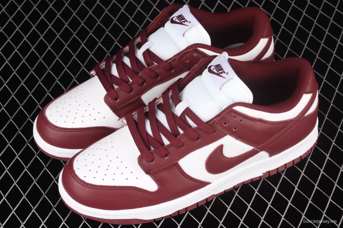 NIKE SB DUNK Low Prm wine red and white color SB buckle rebound fashion leisure board shoes DD1503-108