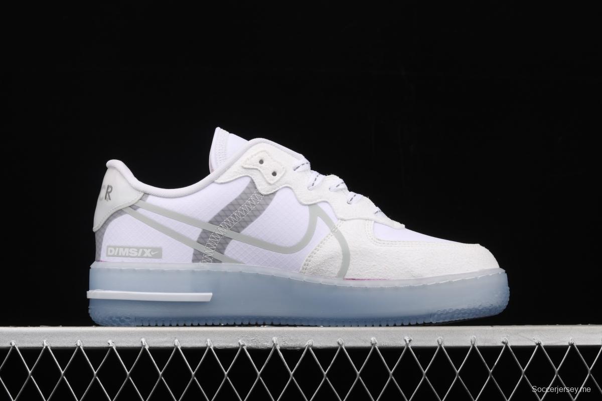 NIKE Air Force 1 React QS Light Bone Analysis of Ice Blue low Upper Board shoes CQ8879-100