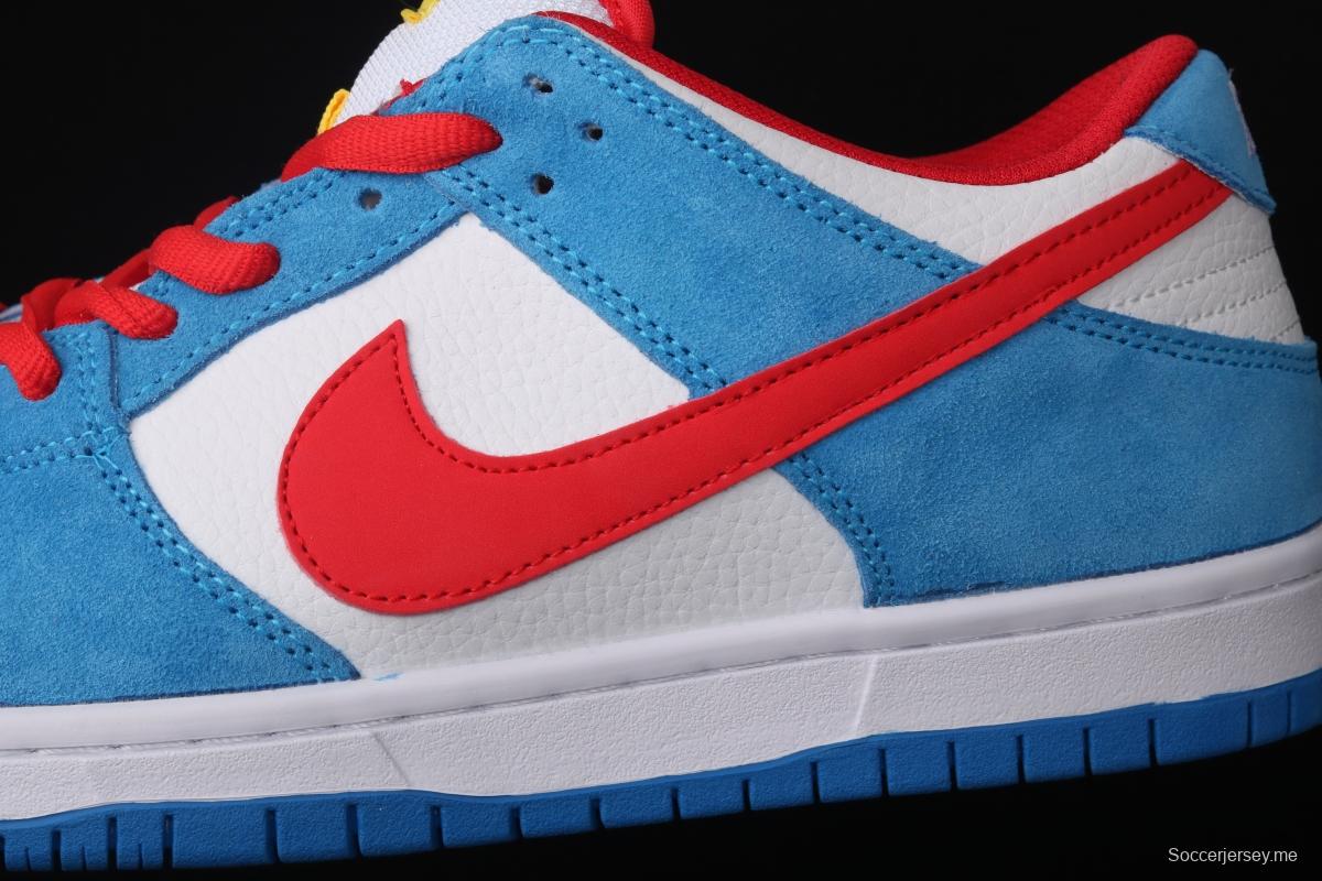 NIKE SB DUNK Low Doraemon robot cat theme color matching low upper skateboard shoes 819674-420