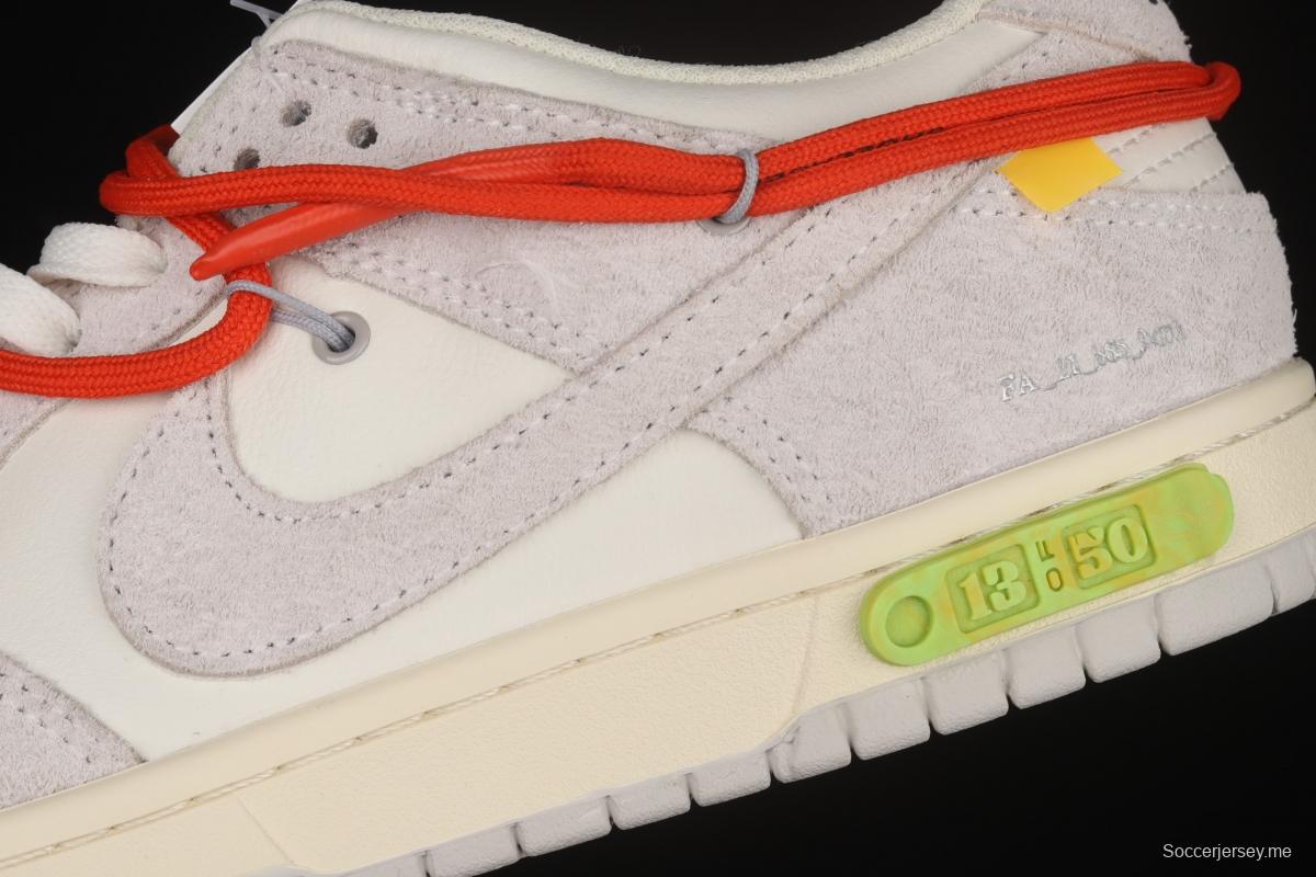 OFF-White x NIKE DUNK Low 12 of 50 OW suede SB buckle rebound fashion casual board shoes DJ0950-110