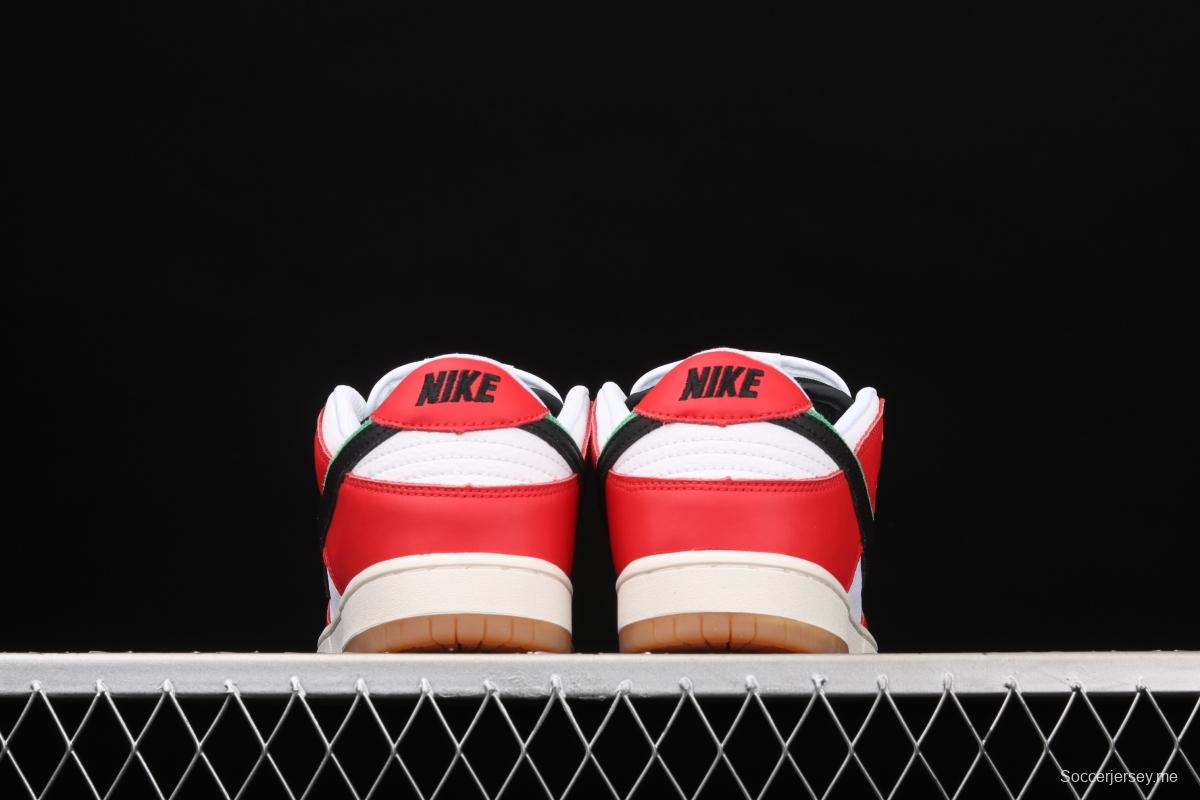 Frame Skate x NIKE SB DUNK Low Habibi white and red double hook dunk series retro low side leisure sports skateboard shoes CT2550-600