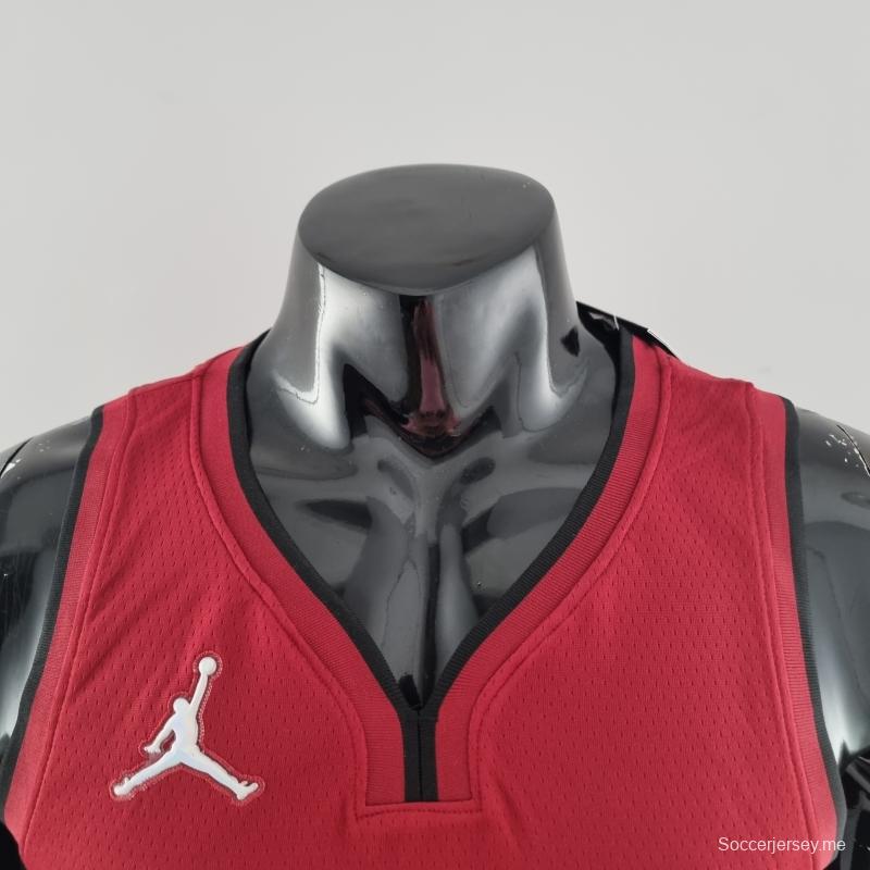 الذكرى ال75 لميامي هيت ميامي هيت جوردان وايد #3 قميص دوري كرة السلة الأمريكي للمحترفين باللون العنابي
