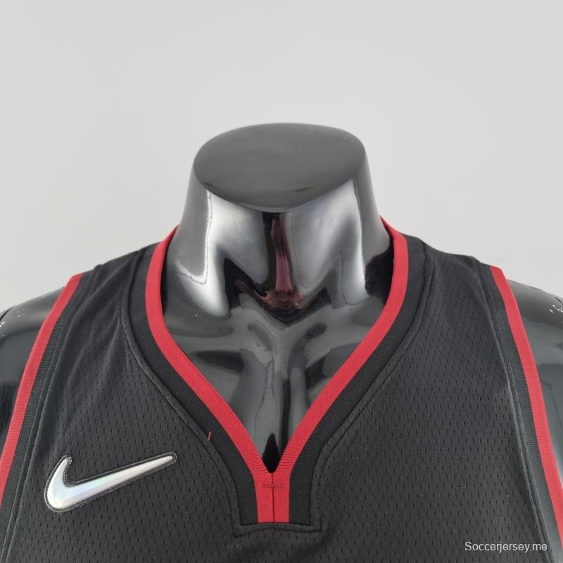 الذكرى 75 لميامي هيت ميامي هيت WADE #3 قميص دوري كرة السلة الأمريكي للمحترفين الأسود
