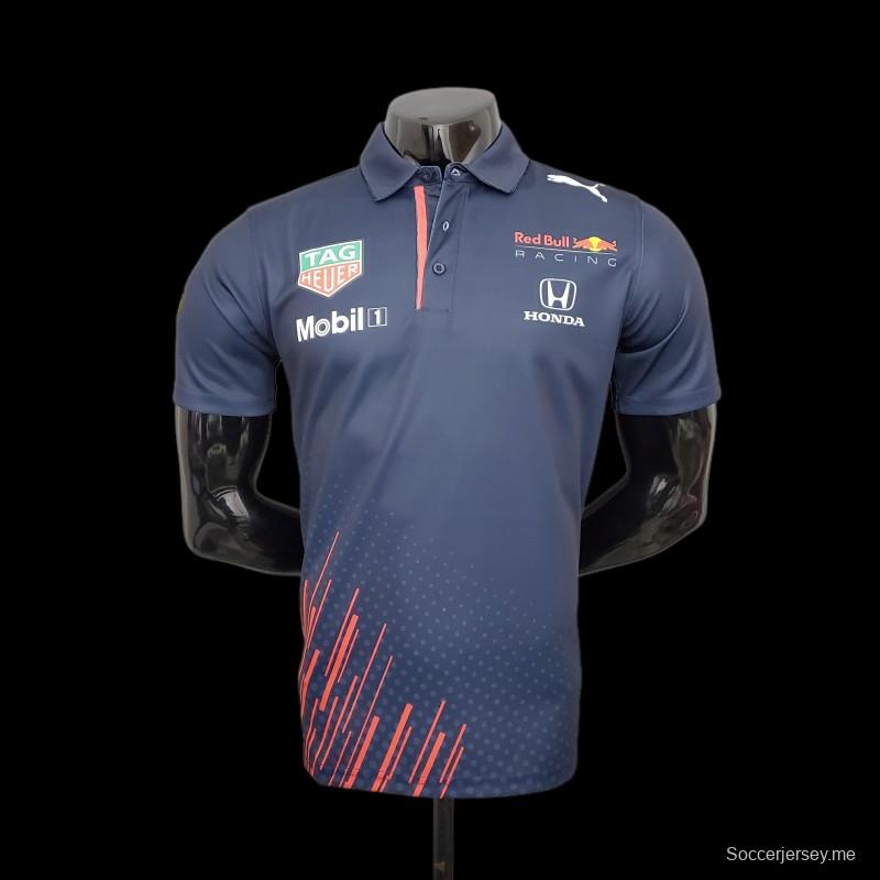 بدلة سباق الفورمولا 1 للفورمولا 1؛ بدلة سباق هوندا ريد بول بول بولو سافير
