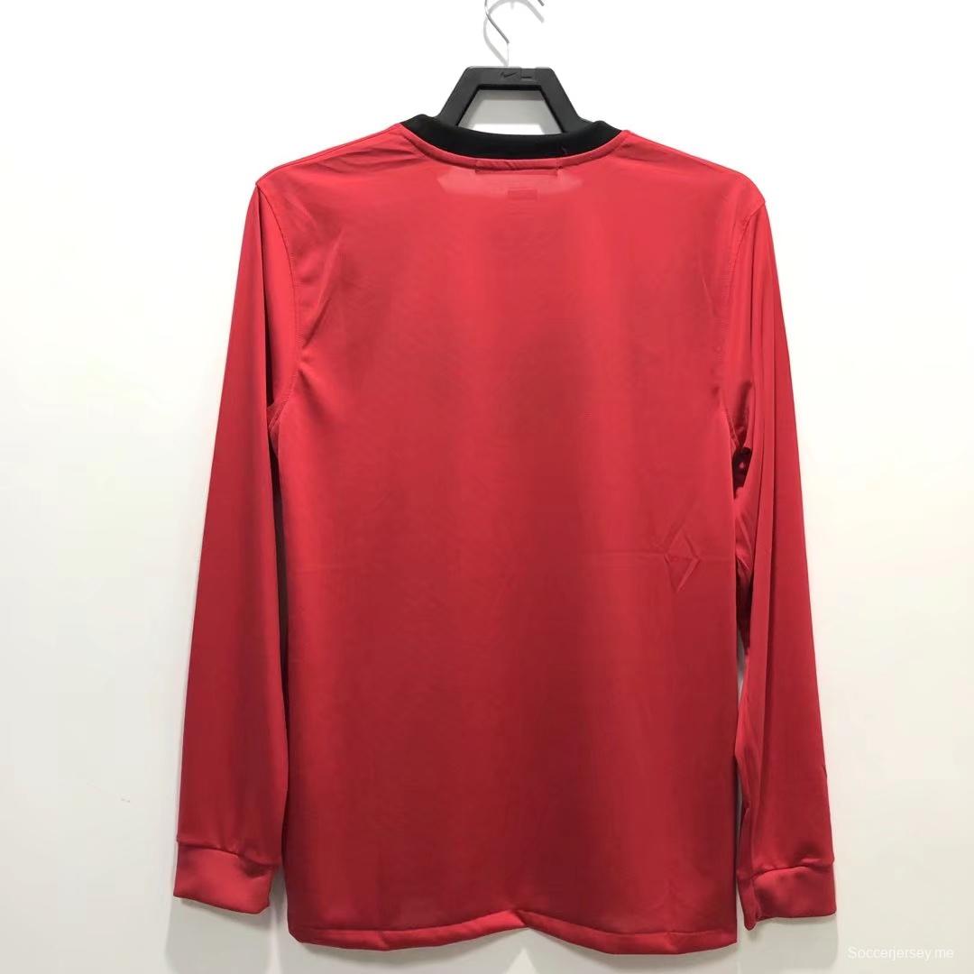 قميص ريترو 09/10 بأكمام طويلة الأكمام لمانشستر يونايتد
