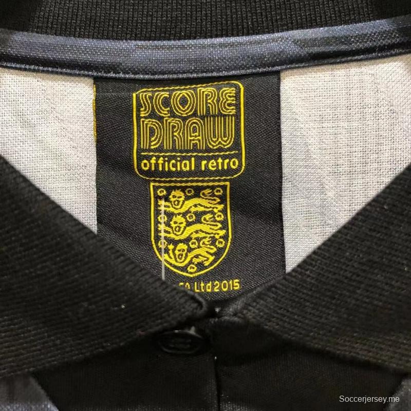 قميص كرة قدم أسود عتيق موديل 1990 إنجلترا 1990 ذهاباً وإياباً
