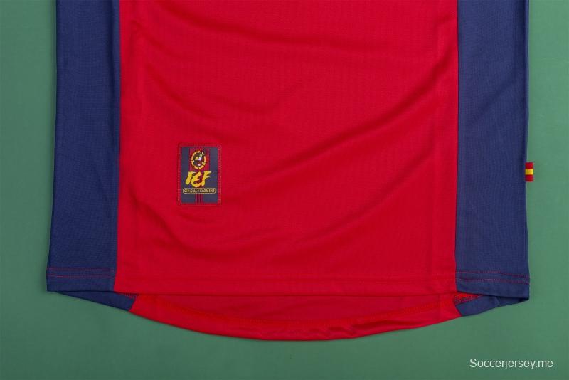 قميص كرة القدم الإسباني القديم 1998 ريترو 1998
