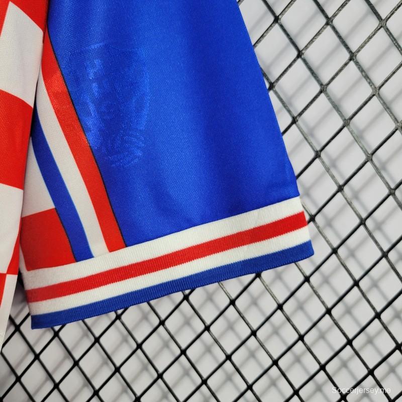 قميص كرواتيا القديم 1998 أزرق اللون أزرق اللون خارج الديار
