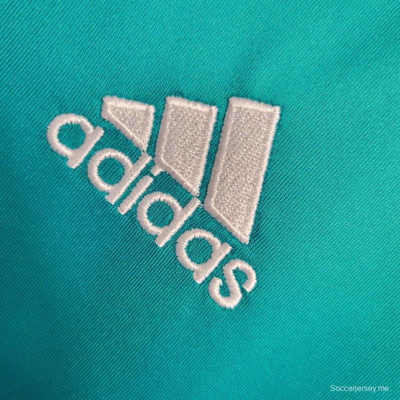 قميص ريترو طويل الأكمام 17-18 ريال مدريد الثالث أزرق اللون الأزرق
