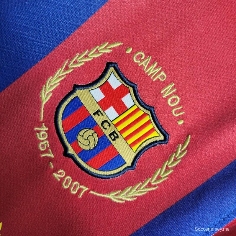 قميص كرة القدم الأساسي لبرشلونة 07-08 ريترو 07-08
