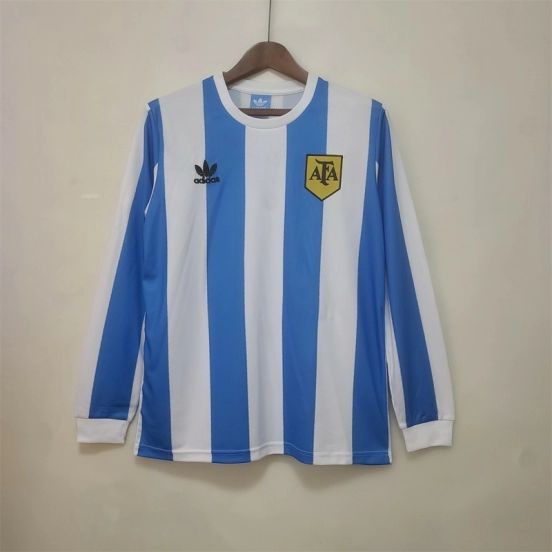 قميص المنتخب الأرجنتيني بأكمام طويلة الأكمام ريترو 1978
