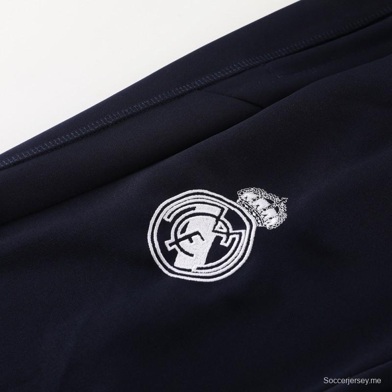 23/24 ريال مدريد سترة + بنطلون بسحاب كامل باللون الكحلي
