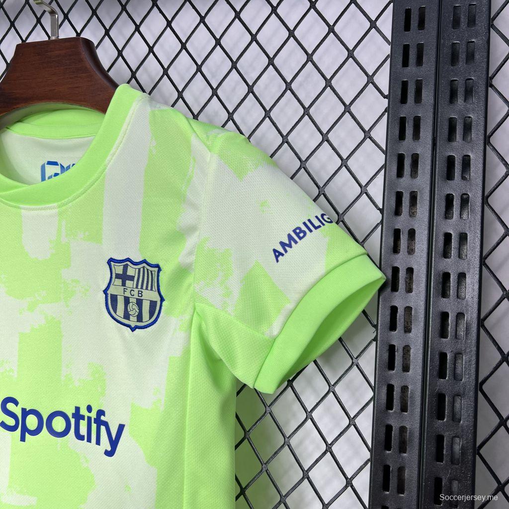 24/25 قميص أخضر أخضر ثالث برشلونة للأطفال
