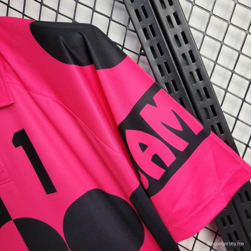 قميص مكسيكي ريترو 1998 كامبوس 1 ريترو 1998 كامبوس 1 قميص المنزل أسود وردي اللون أسود
