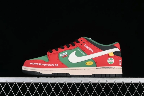 Nike SB Dunk Low Casual Skateboarding Shoes Racing Red/Green - MU0232-361