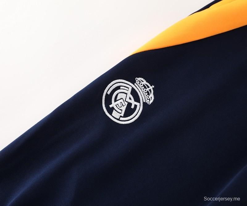 24/25 ريال مدريد جاكيت أبيض بسحاب كامل + بنطلون طويل + جاكيت أبيض بسحاب كامل