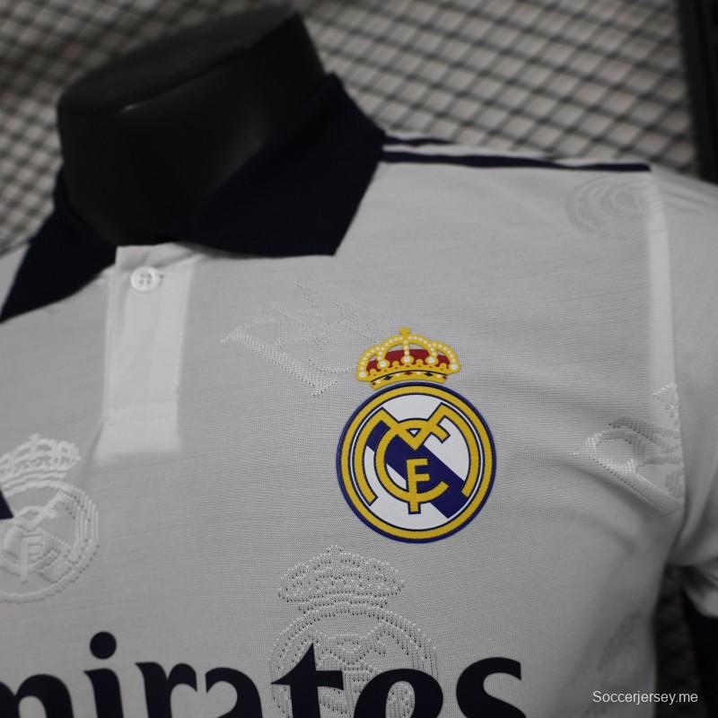 إصدار اللاعب 24/25 قميص ريال مدريد الأبيض قبل المباراة 24/25 ريال مدريد قبل المباراة