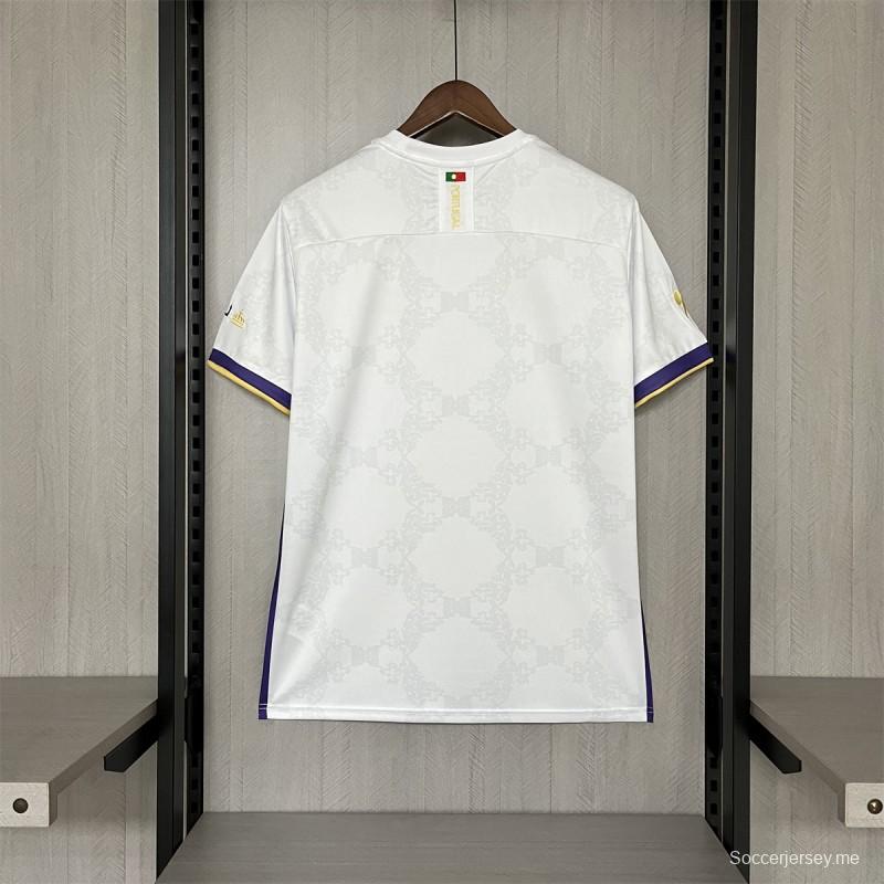 2024 البرتغال فاصلة بيضاء اللون الأبيض سيو جيرسي 2024