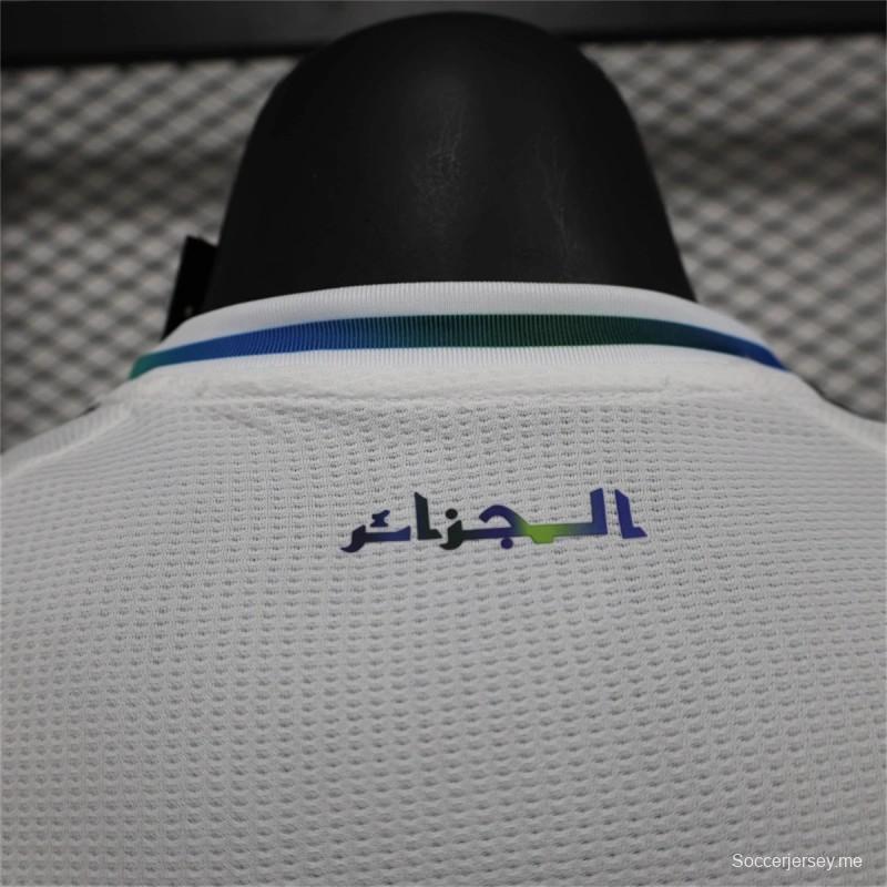 2024 نسخة اللاعب 2024 القميص الخاص للمنتخب الجزائري الأبيض والأبيض الخاص