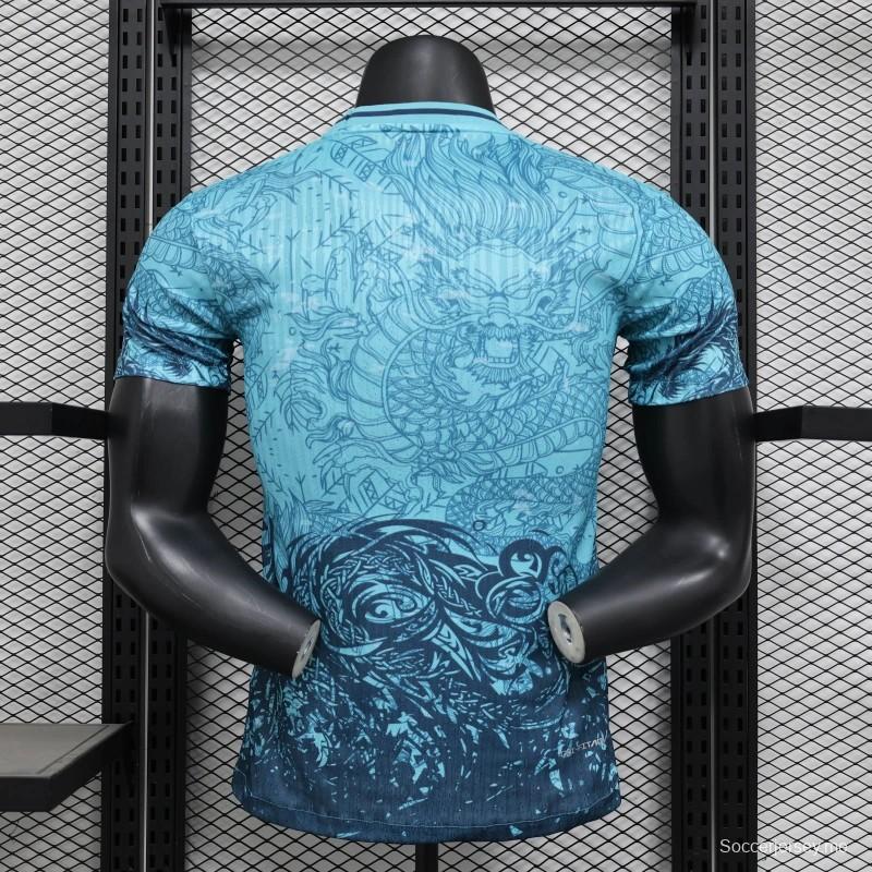 إصدار 25/26 قميص برشلونة النسخة الخاصة من برشلونة بلو دراجون الإصدار الخاص