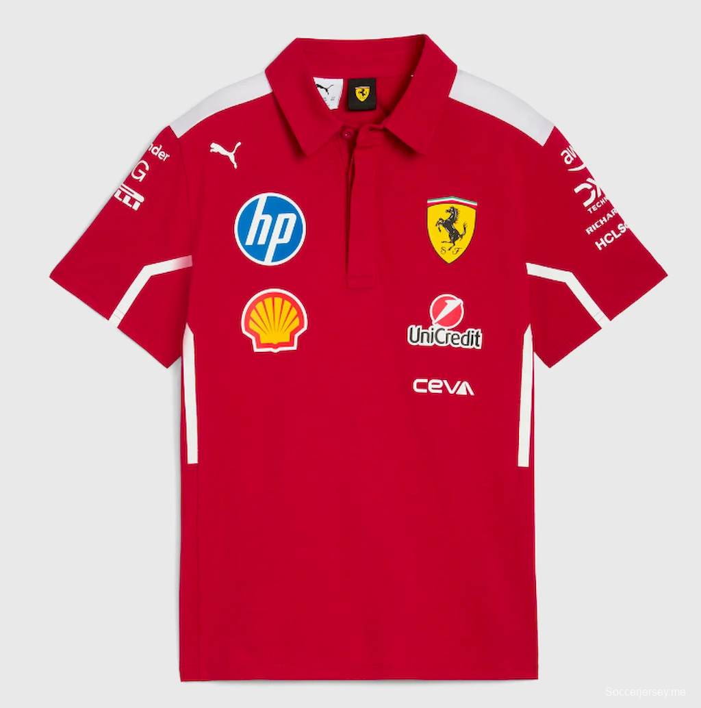 2025 F1 فيراري 2025 قميص بولو أحمر فيراري