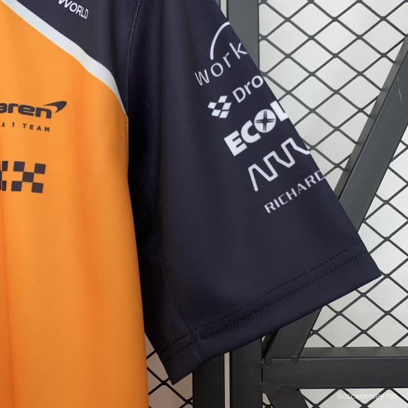 تي شيرت مكلارين فورمولا 2025 فورمولا 1 برتقالي/أسود مكلارين