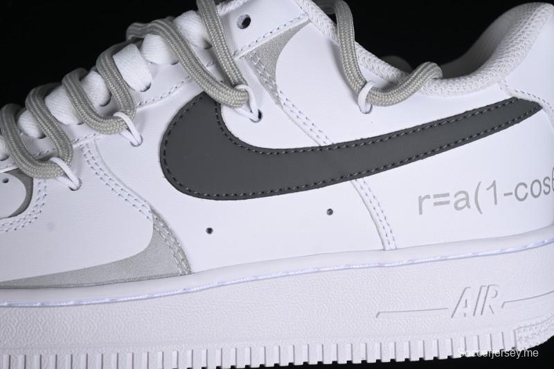 Nike Air Force 1 '07 Low Spray Paint White Grey Strap Low-Top Casual Sneakers - ZH0316-017