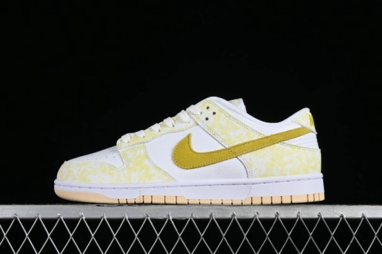 Nike SB Dunk Low Premium Yellow White SB Shattered Backboard Fashion Casual Skate Shoes - DM9467-700
