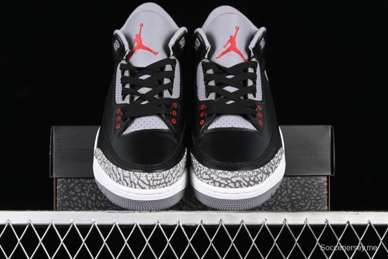 Nike Air Jordan 3 Retro Sneakers with Iconic Elephant Print and Visible Air Cushion - DN3707-010