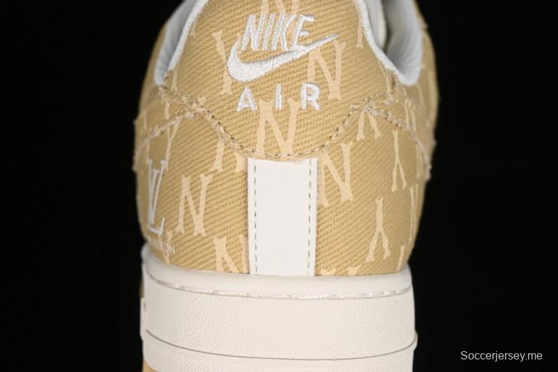 Nike Air Force 1 '07 Low LV Collaboration - Khaki Double Swoosh Low-Top Casual Sneakers - HD1968-027