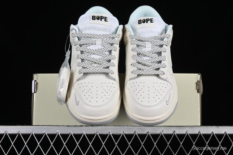 Nike SB Dunk Low "BAPE Collaboration - Arctic Fox" Anniversary High-End Custom Low-Top Casual Sneakers - XD6188-018