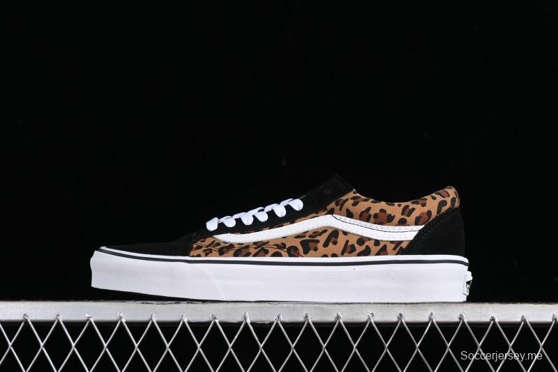 Vans Old Skool Classic Retro Low-Top Canvas Sneakers with Leopard Print and Slip-Resistant Sole - VN000CR5CJK