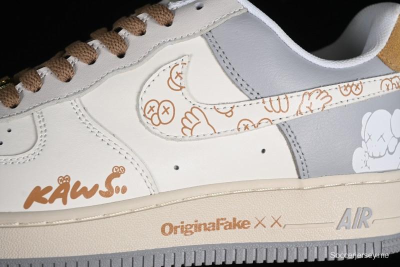 Nike Air Force 1 '07 Low x Kaws Casual Sneakers with Full-Length Air Cushion - CW2288-207