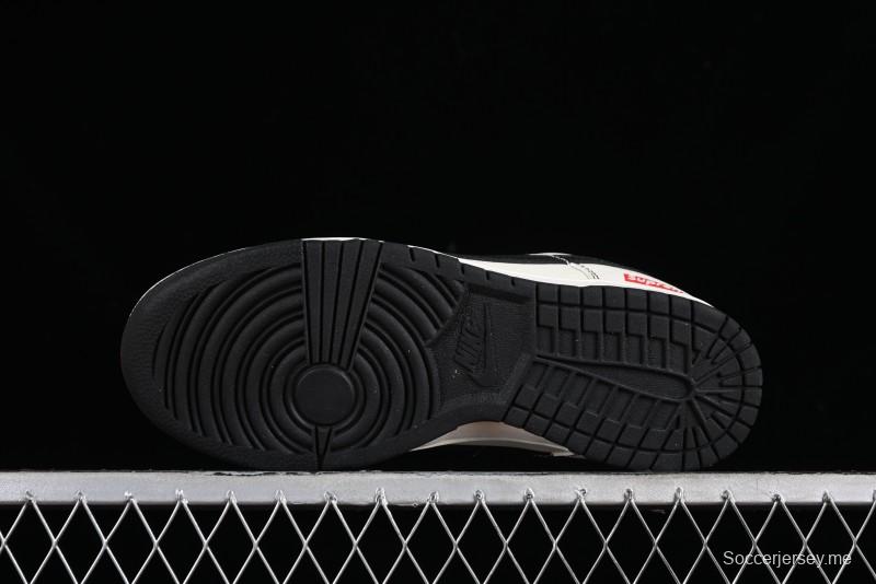 Nike SB Dunk Low Supreme Collaboration - Beige Black Line Anniversary Customized Low-Top Casual Skate Shoes - XX2025-316