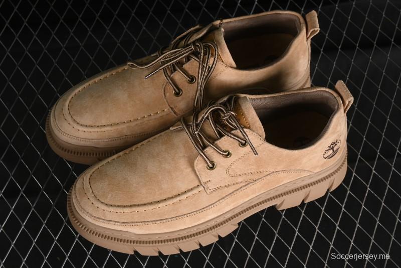 Timberland Low-Top Casual Shoes for Men - Italian Oil-Grained Leather with Anti-Slip Rubber Sole - TB73535SAND