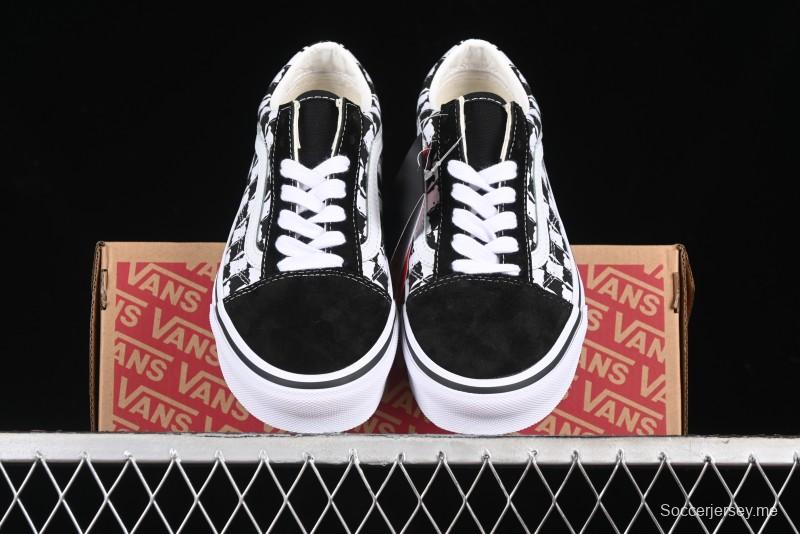 Vans Old Skool Checkerboard Bear Comfortable Slip-Resistant Cushioned Casual Vulcanized Sneakers - VN000D3CG03